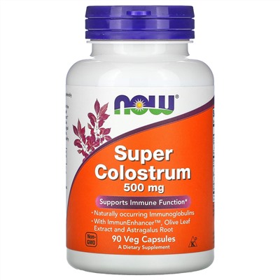 NOW Foods, Super Colostrum, 500 mg, 90 Veg Capsules