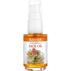 Badger Company, Face Care, Масло для лица из облепихи, 1 жидкая унция (29,5 мл)