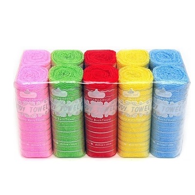 Корейская пилинг-мочалка-полотенце, 1шт, цвета в ассортименте. 29*95 см.