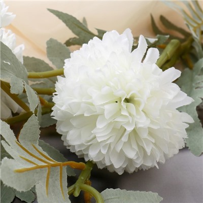 Цветы искусственные "Астра китайская Балун" 77 см, белый