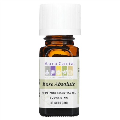 Aura Cacia, 100 % чистое эфирное масло, розовый абсолют, 3,7 мл (0,125 жидкой унции)