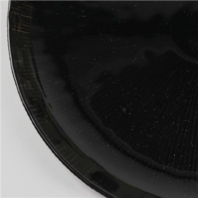 Тарелка стеклянная обеденная «Звёздная ночь», d=26,5 см, цвет чёрный