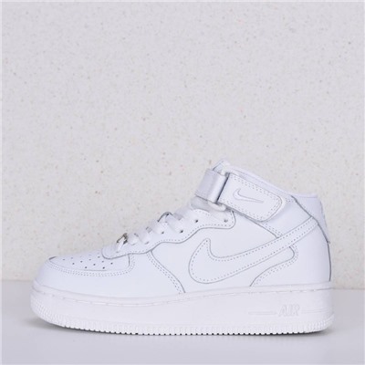 Кроссовки N*ikе Air Force 1 Mid 07 White Leather арт 5001-1