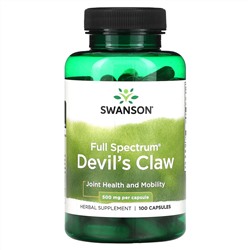 Swanson, Devil's Claw полного спектра, 500 мг, 100 капсул