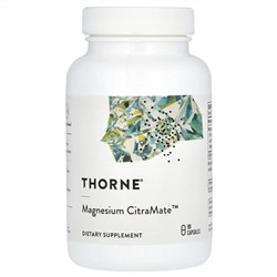 Thorne, Magnesium Citramate, добавка с магнием, 90 капсул