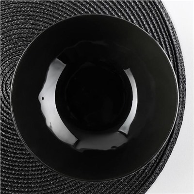 Миска стелкянная Доляна «Блэк», 380 мл, 18,5×5 см, цвет чёрный