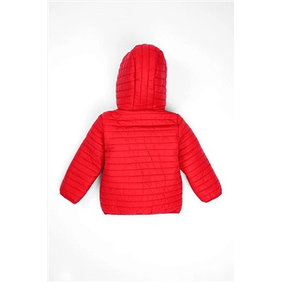 Красное пальто с капюшоном Zepkids для мальчиков с флисовой подкладкой