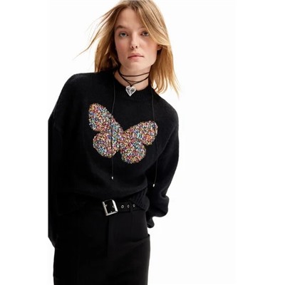 Chunky knit butterfly pullover