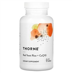 Thorne, красный дрожжевой рис с коэнзимом Q10, 120 капсул
