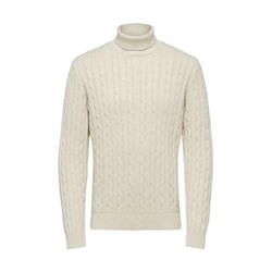 Selected Homme - SLHRYAN STRUCTURE ROLL NECK - Вязаный свитер - кремовый