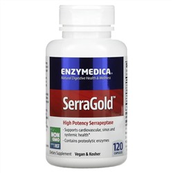 Enzymedica, SerraGold, высокоэффективная серрапептаза, 120 капсул