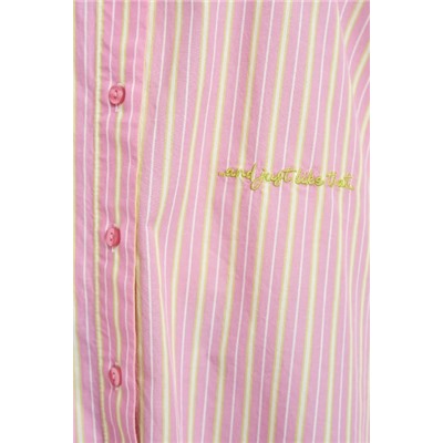 Smith & Soul Германия Рубашка Женская Полоска Розовая /лайм  Остаток Экспорта