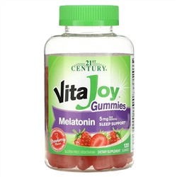 21st Century, VitaJoy, жевательные таблетки с мелатонином, 5 мг, 120 жевательных таблеток (2,5 мг в 1 жевательной таблетке)