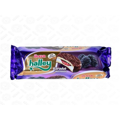 Шоколадное печенье Ulker "Halley" с ежевичным джемом 236 гр 1/12