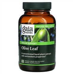 Gaia Herbs, Лист оливы, 120 веганских фито-капсул с жидкостью