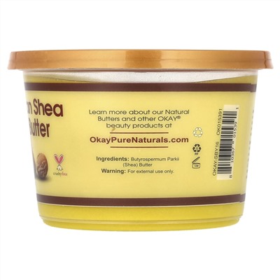 Okay Pure Naturals, Масло для тела африканского ши, гладкое желтое, 368 г (13 унций)