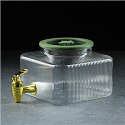 Диспенсер для напитков стеклянный «Листок», 2,6 л, 18×13,5 см