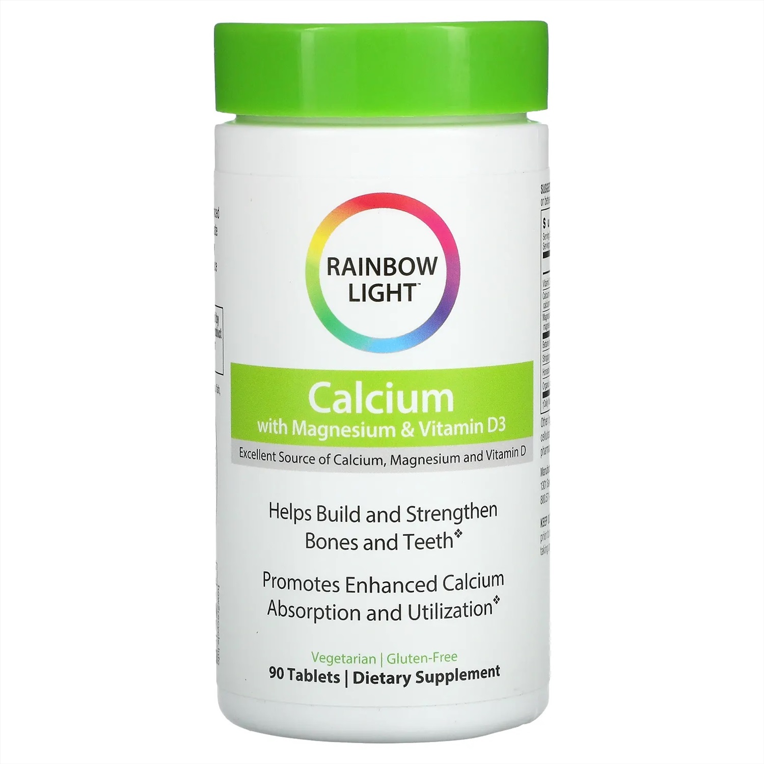 Rainbow Light, Пищевой кальций с магнием и витамином D3, 90 таблеток .