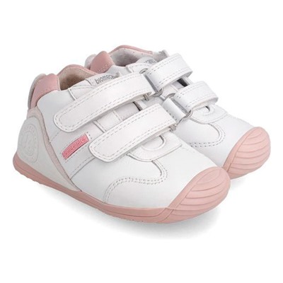 Biomecanics - sneakers - cuero - blanco y rosa