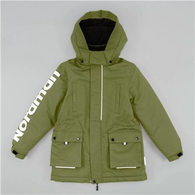 9-1197-G03 (хаки) Куртка-парка утепленная Nordman Wear с мембраной (размеры 110-140)