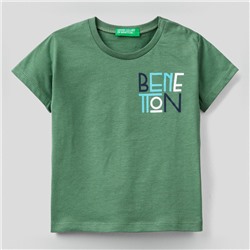 T-Shirt - 100% Baumwolle - Logoaufdruck - grün