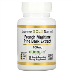 California Gold Nutrition, French Maritime Pine Bark Extract, Oligopin, 100 mg, 60 Veggie Capsules