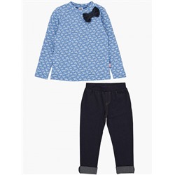 Комплект для девочки с брюками (80-92см) UD 0882/7855-3(1) голубой