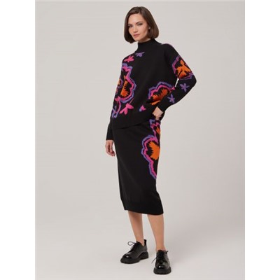 Юбка женская 1231158002 black/orange/fuchsia