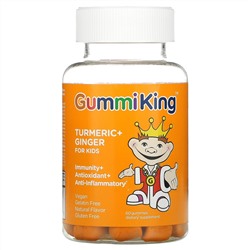 GummiKing, Turmeric + Ginger For Kids, Immunity + Antioxidant + Anti-Inflammatory, Mango, 60 Gummies