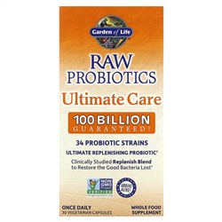 Garden of Life, RAW Probiotics Ultimate Care, 30 вегетарианских капсул