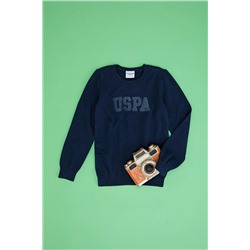 Темно-синий трикотажный свитер с круглым вырезом для мальчика Неожиданная скидка в корзине