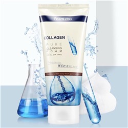 (Корея) Пенка для лица питательная на основе коллагена Collagen Pure Cleansing Foam Farm Stay 180мл