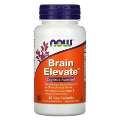 NOW Foods, Brain Elevate, 60 растительных капсул