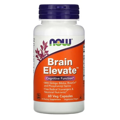 NOW Foods, Brain Elevate, 60 растительных капсул