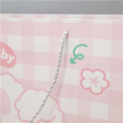 Пакет подарочный (M) "Animal sweet baby", pink (35*33*15)