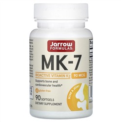 Jarrow Formulas, МК-7, 90 мкг, 90 мягких таблеток