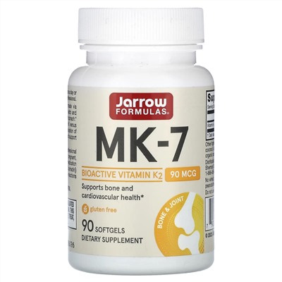 Jarrow Formulas, МК-7, 90 мкг, 90 мягких таблеток