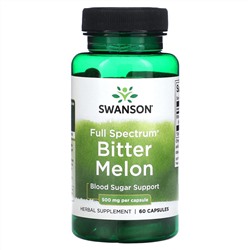 Swanson, Горькая дыня полного спектра, 500 мг, 60 капсул