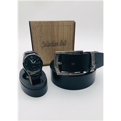 Подарочный набор для мужчины ремень, часы и коробка 2020575