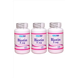 Биотин 5 мг 120 таблеток 3 штуки nutrivita00044254