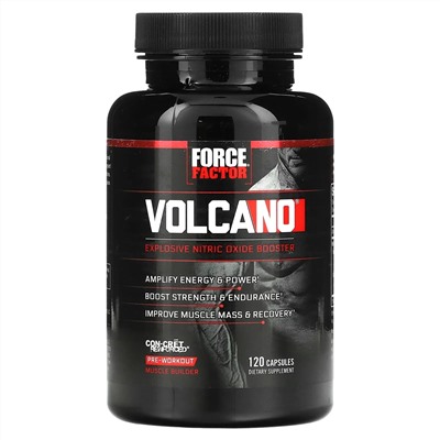 Force Factor, Volcano, бустер оксида азота,120 капсул