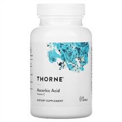 Thorne, аскорбиновая кислота (витамин C), 60 капсул