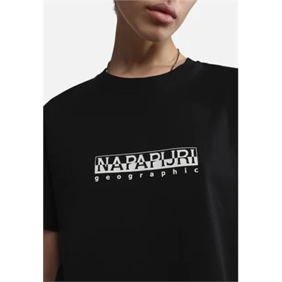 Napapijri - BOX LONG - Футболка с принтом - черный