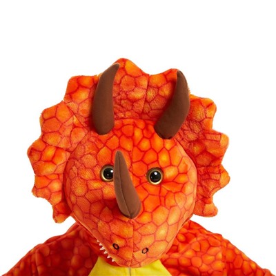Кигуруми для взрослых Дракон Трицератопс оранжевый