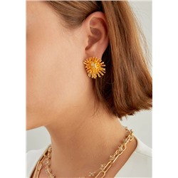 GINA LOBE EARRINGS IN GOLD WITH STONES