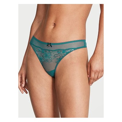 Shimmer Lace-Front Thong Panty