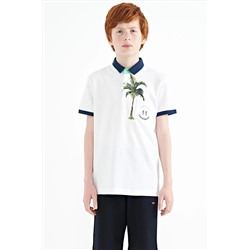 TOMMYLIFE Белая футболка с карманами и карманами стандартного кроя для мальчиков — 11144