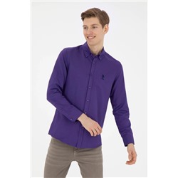 Мужская фиолетовая базовая рубашка с длинным рукавом Неожиданная скидка в корзине