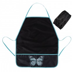 Фартук для труда с нарукавниками, полиэстер, 50*60 см, карманы, для девочек, цвет черный Butterfly КОКОС 230680