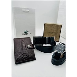 Подарочный набор для мужчины ремень, кошелёк, часы и коробка 2020557